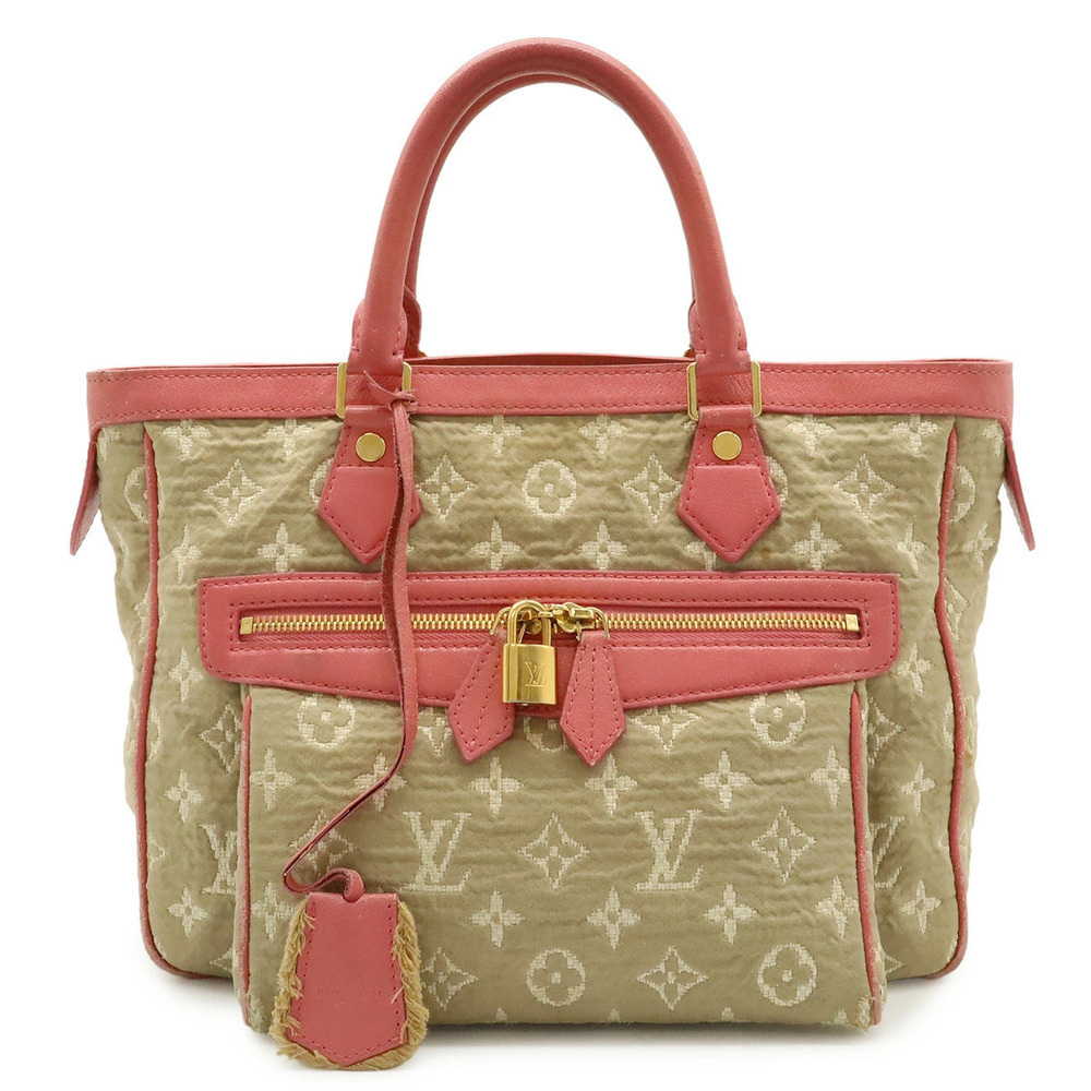LOUIS VUITTON Monogram Sabia Cabas Handbag Tote Bag Beige Cream Rose Pink